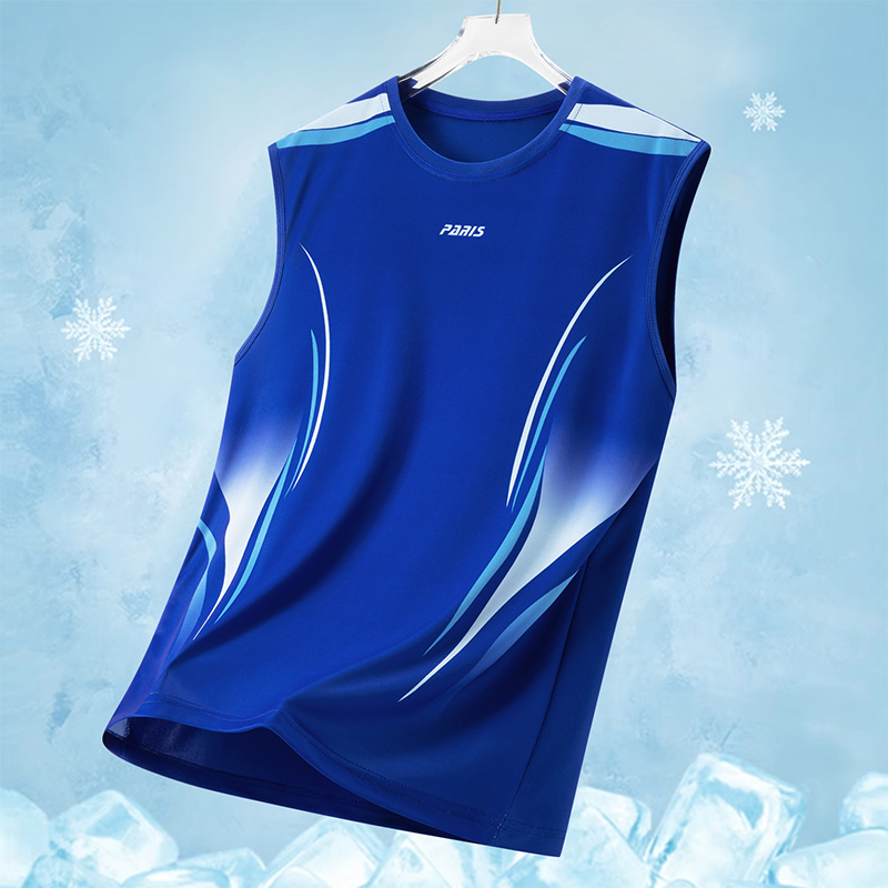 Running Gear Youth - Herensportvest met gradiëntprint, lichtgewicht, mouwloos, ronde