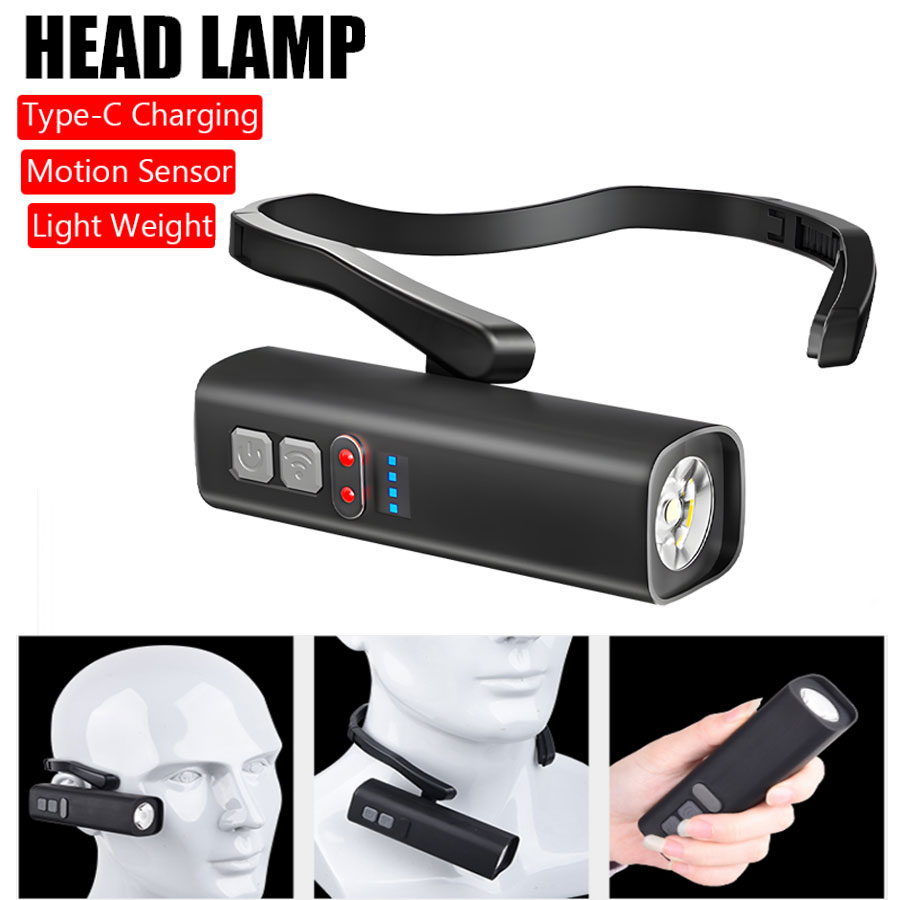 Running Headlamp Led - Superheldere oorclip-koplamp USB oplaadbare sensorkoplamp Draagbare