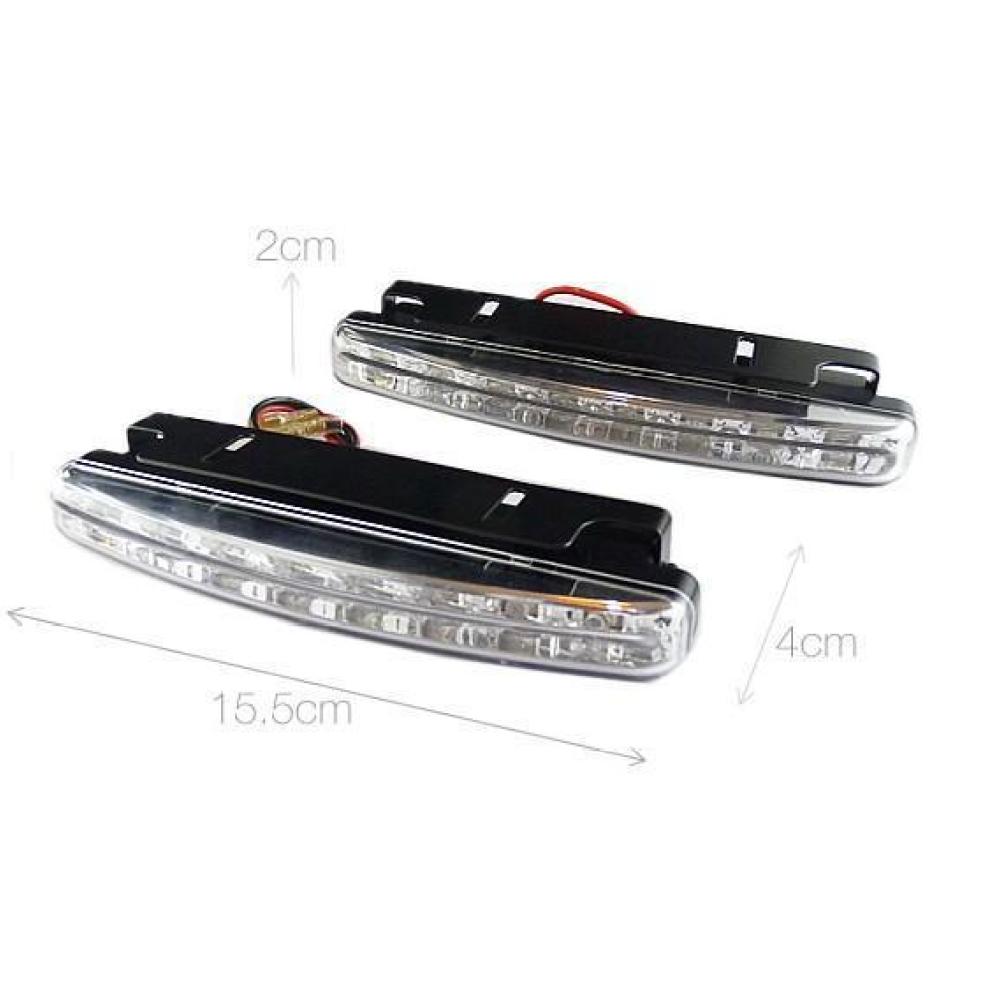 Running Gear Auto - 8LED Auto-dagrijlicht Universeel Grille-gemonteerd mistlicht Hoge