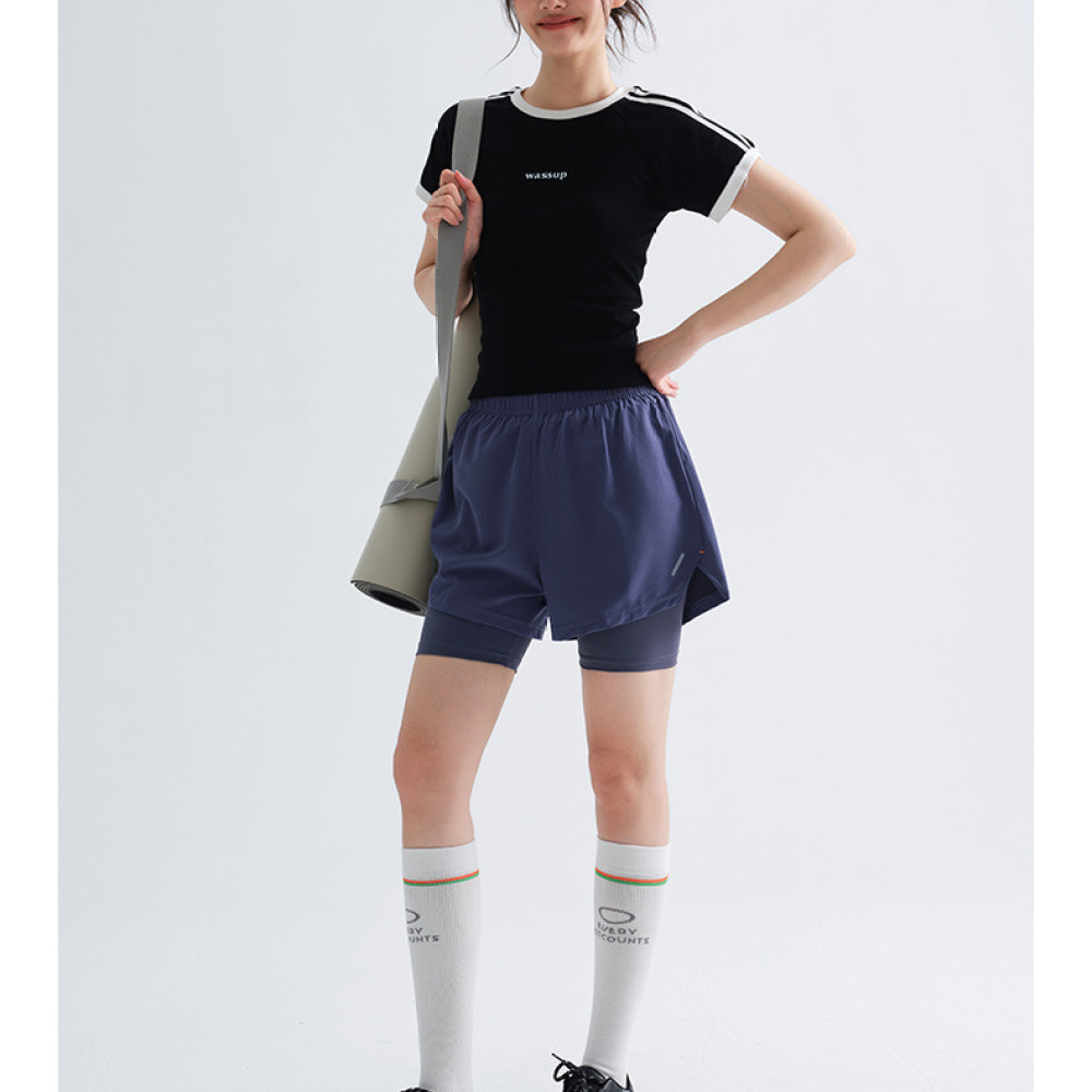 Running Gear Junior - Dames sportshorts met dubbele laag, sneldrogende