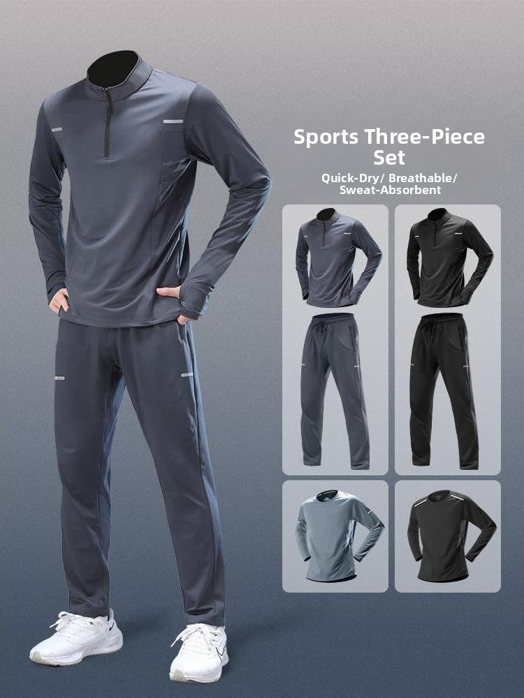 Running Gear Youth - Hardloopsportpak voor heren, lange mouwen, fitnesskleding,