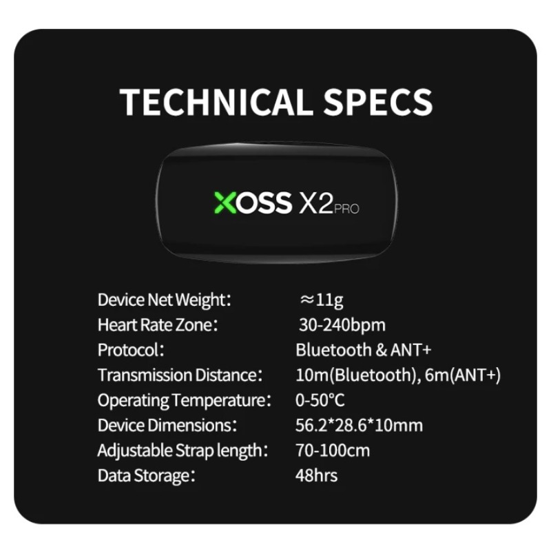 XOSS X2 Pro Hartslagmeter Sens - Heart Rate Strap Chest recensie en prijs